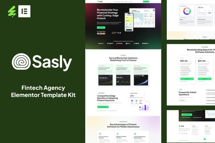 Preview: Sasly - Fintech Agency Elementor Template Kit