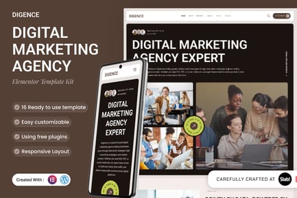 Preview: Digence - Digital Marketing Agency Elementor Template Kit