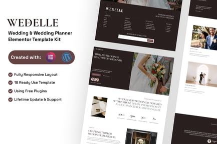 Preview: Wedelle - Wedding & Wedding Planner Elementor Template Kit