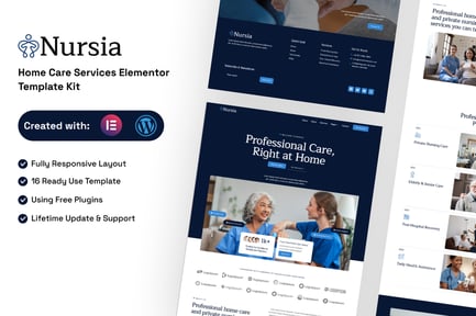 Preview: Nursia - Home Care Services Elementor Template Kit