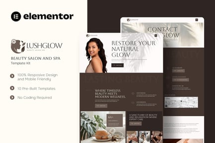 Preview: Lushglow - Beauty Salon & SPA Elementor Template Kit