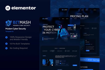 Preview: Bitmash - Modern Cyber Security Elementor Template Kit