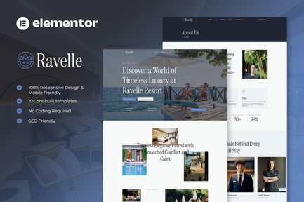 Preview: Ravelle - Luxury Hotel & Resort Elementor Template Kit