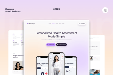 Preview: MicroApp - SaaS Mobile App Website Elementor Template Kits