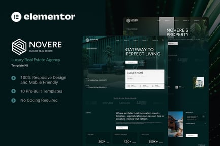 Preview: Novere - Luxury Real Estate Agency Elementor Template Kit