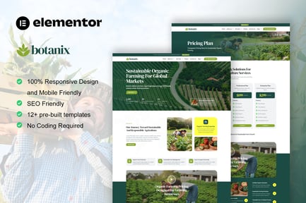 Preview: Botanix - Agriculture & Organic Farming Elementor Pro Template Kit