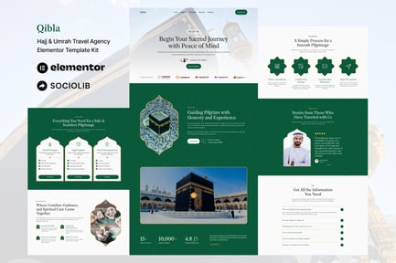 Preview: Qibla - Hajj & Umrah Travel Agency Elementor Template Kit