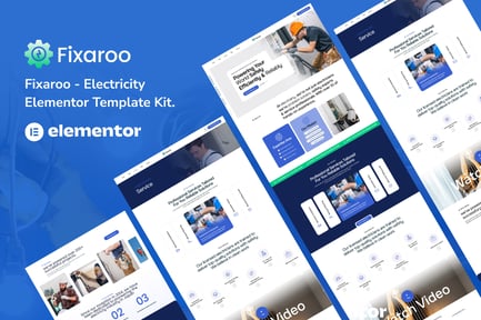 Preview: Fixaroo – Electricity Services Elementor Template Kit