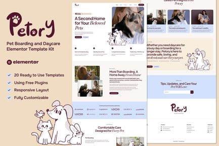 Preview: Petory - Pet Boarding & Daycare Elementor Template Kit