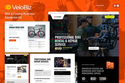 Preview: VeloBiz – Bike & Cycling Business Elementor Template Kit