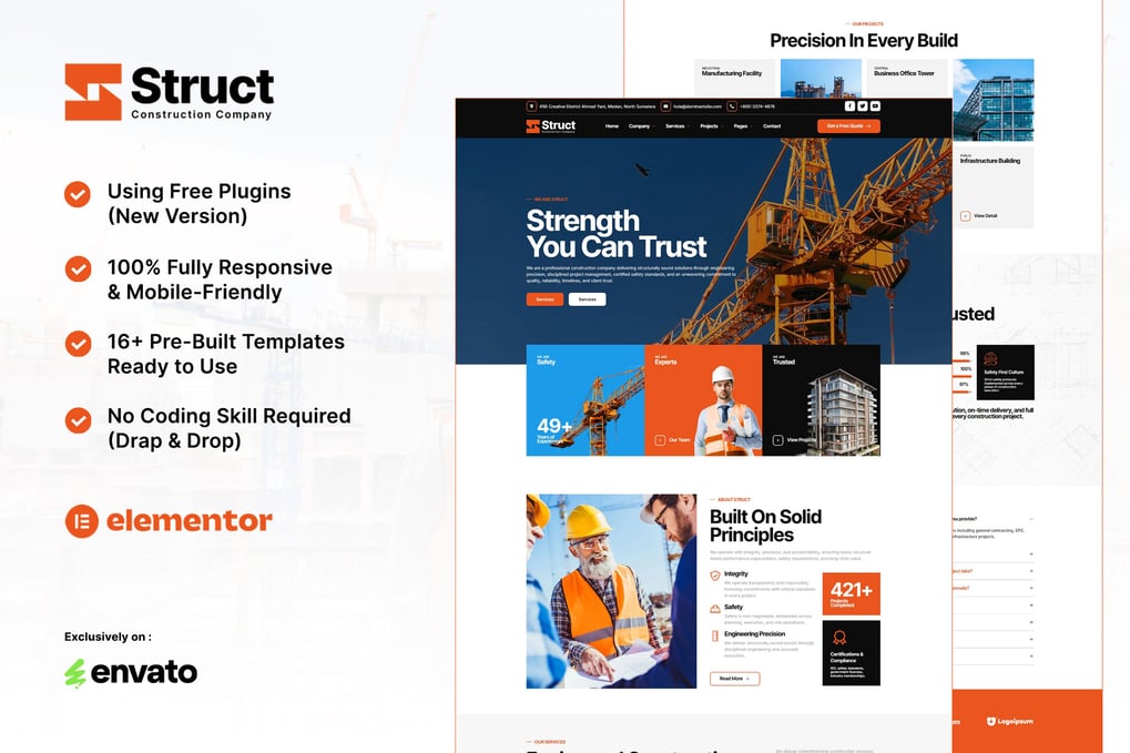 Struct - Construction Elementor Template Kit, WP Template Kits ft ...