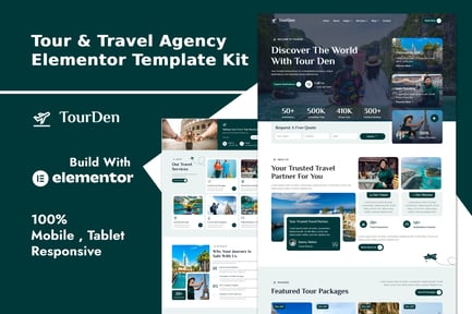 Preview: TourDen - Tour & Travel Agency Elementor Template Kit