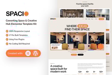 Preview: Spacio - Coworking Space & Creative Hub Elementor Template Kit