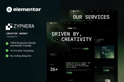 Vista previa: Zyphera - Creative Agency Elementor Template Kit
