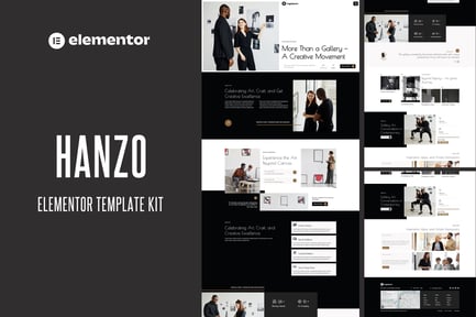 Preview: Hanzo - Modern Art Gallery & Museum Elementor Template Kit