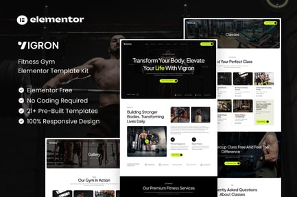Preview: Vigron - Fitness Gym Elementor Template Kit