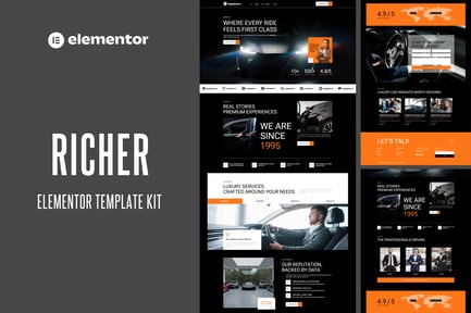 Visualização: Richer - Kit de modelos Elementor para carros de luxo
