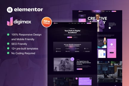 Preview: Digimax - Digital Marketing Agency Elementor Pro Template Kit