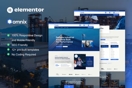 Preview: Omnix - Industrial & Manufacturing Elementor Template Kit