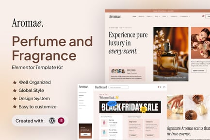 Preview: Aromae - Perfume and Fragrance Elementor Template Kit