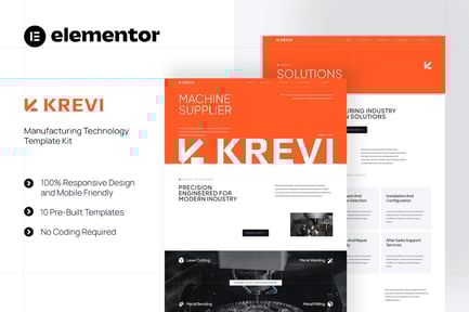 Preview: Krevi - Manufacturing Technology Elementor Template Kit