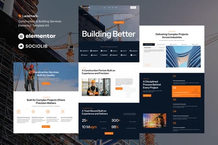 Preview: Landmark - Construction & Building Services Elementor Template Kit