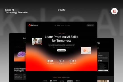 Preview: KelasAI - AI & Tech Online Course Elementor Template Kit