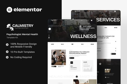Preview: Calmistry - Psychologist Mental Health Elementor Template Kit