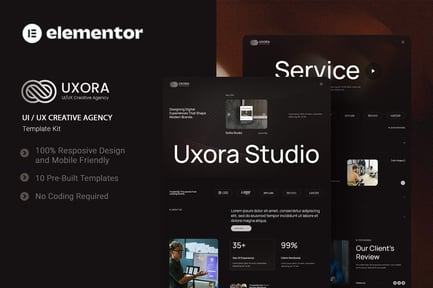 Preview: Uxora - UI UX Creative Agency Elementor Template Kit
