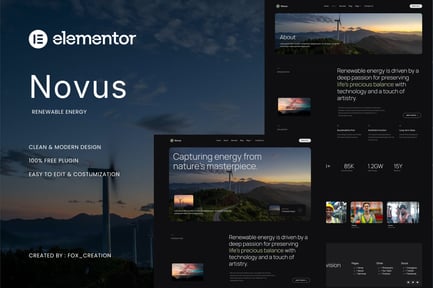 Preview: Novus - Green Renewable Energy Elementor Template Kit