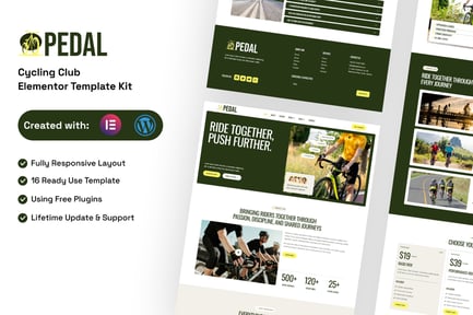 Preview: Pedal - Cycling Club Elementor Template Kit