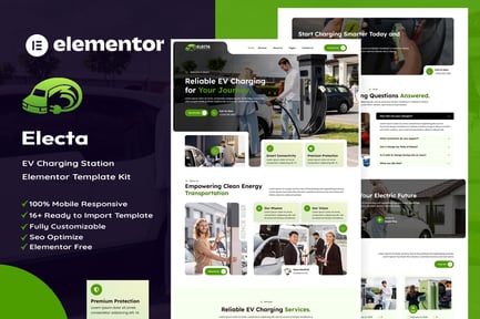 Preview: Electa - EV Charging Station Elementor Template Kit