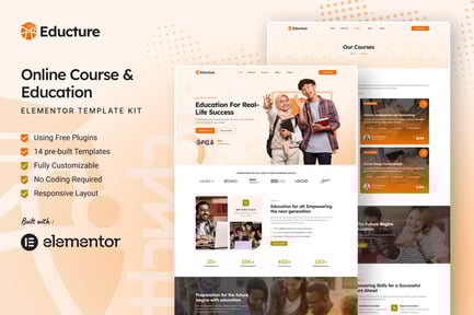 Preview: Educture - Online Course & Education Elementor Template Kit