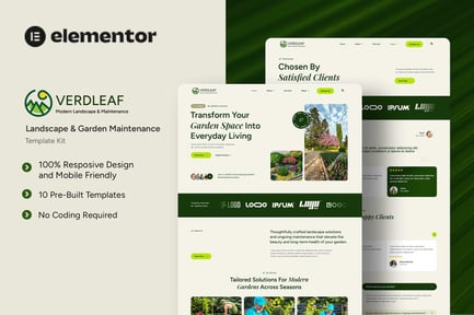Preview: Verdleaf - Landscape & Garden Maintenance Elementor Tempate Kit