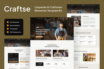 Preview: Craftse – Carpenter & Craftsman Elementor Template Kit