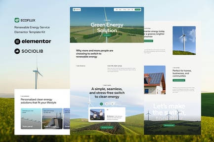 Preview: Ecoflux - Renewable Energy & Solar Panel Elementor Template Kit