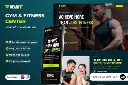 Preview: Bearfit - Gym & Fitness Center Elementor Template Kit