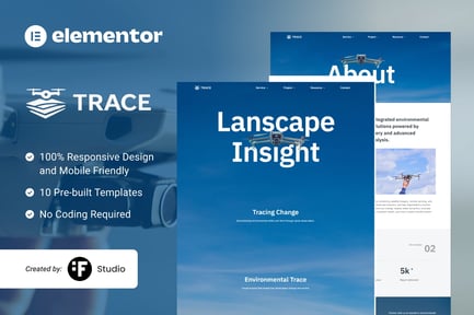 Preview: Trace – Environmental Change Documentation Drone Elementor Kit