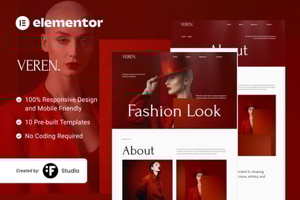 Preview: Veren - Model Fashion and Styling Service Elementor Kit