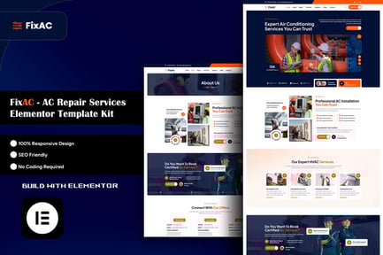 Preview: FixAC - AC Repair Services Elementor Template Kit
