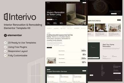Preview: Interivo - Interior Renovation & Remodeling Elementor Template Kit