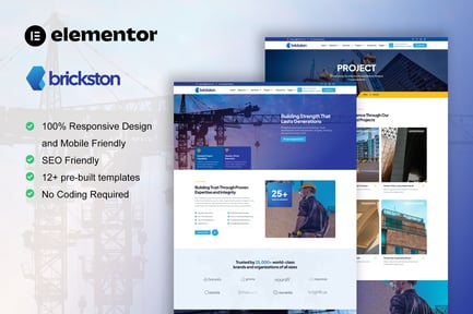 Preview: Brickston - Construction & Building Service Elementor Template Kit
