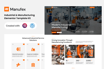 Preview: Manufex - Industrial & Manufacturing Elementor Template Kit