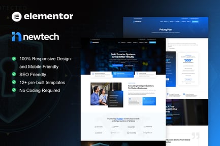 Preview: NewTech - IT Services Company Elementor Pro Template Kit