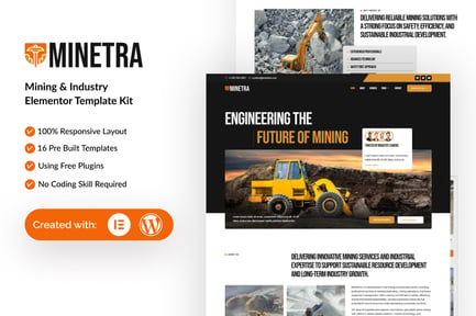 Preview: Minetra - Mining & Industry Elementor Template Kit