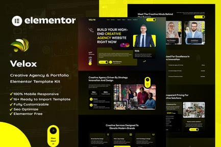 Preview: Velox - Creative Agency & Portfolio Elementor Template Kit