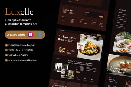 Preview: Luxelle - Luxury Restaurant Elementor Template Kit
