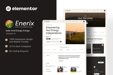 Preview: Enerix - Solar and Renewable Energy Elementor Template Kit