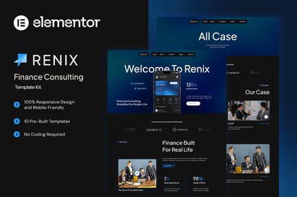 Preview: Renix - Finance Consulting Elementor Template Kit