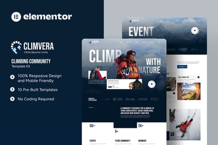 Preview: Climvera - Climbing Community Elementor Template Kit